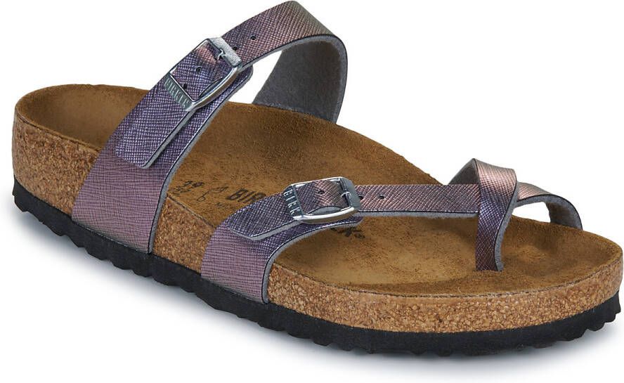 Birkenstock Slippers Mayari BF Saffiano Iridescent Viola