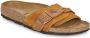 Birkenstock Gevlochten Suède Leren Flip Flops Brown Dames - Thumbnail 3