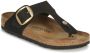 Birkenstock Zwarte Nubuck Big Buckle Slides Zwart Dames - Thumbnail 2