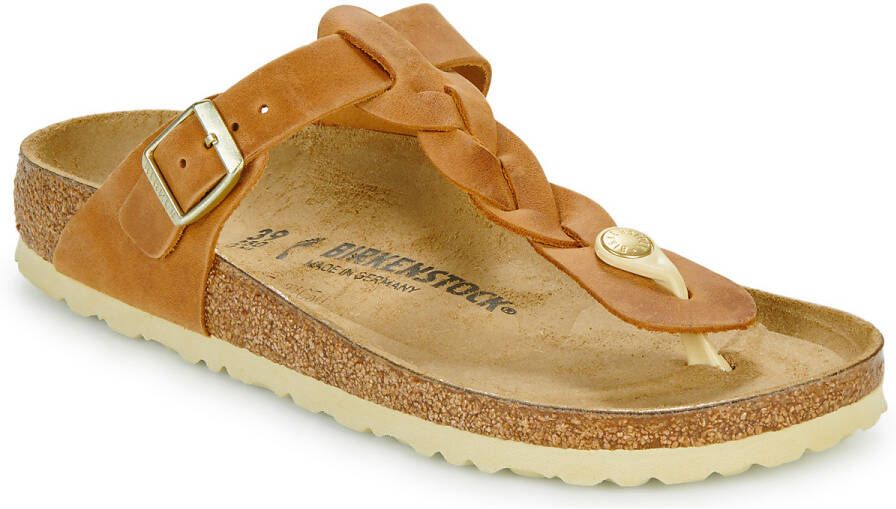 Birkenstock Teenslippers Gizeh Braided LEOI Cognac