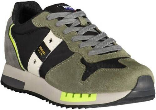 Blauer Groene Herensportschoenen Veters Contrastdetails Print Logo Green Heren - Foto 2