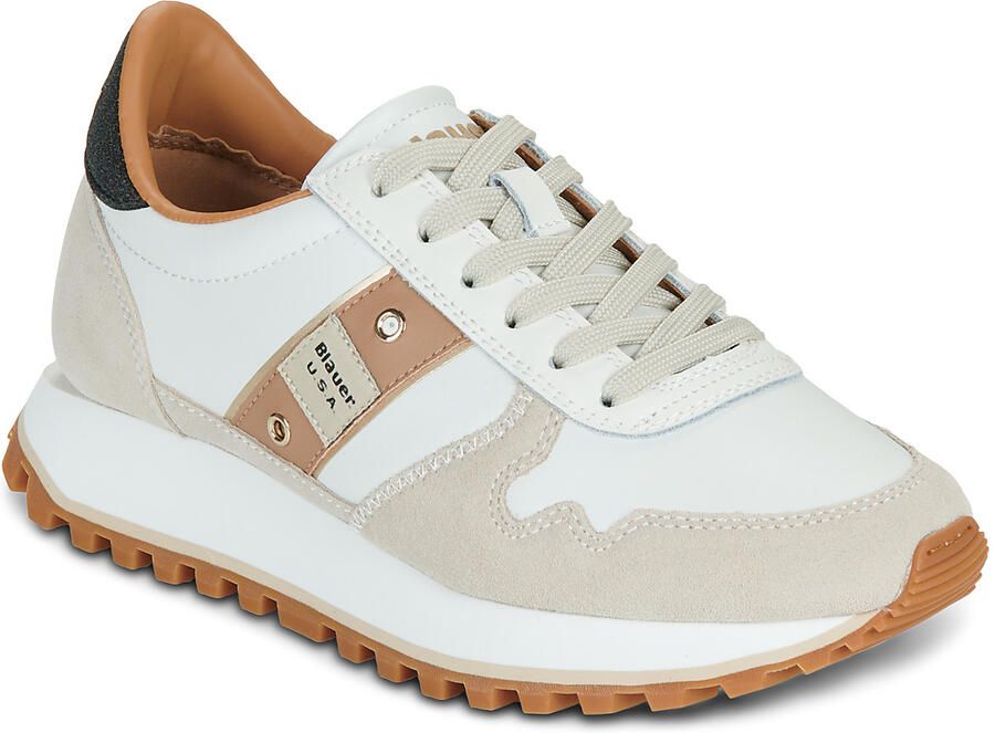 BLAUER Lage Sneakers Dames Millen03 Maat: 36 Materiaal: Leer Kleur: Wit - Foto 4