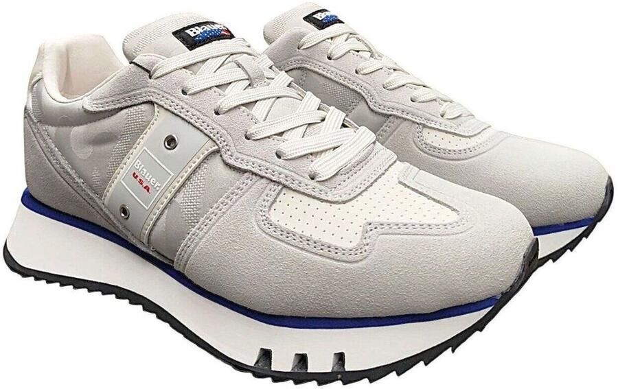 Blauer Grijze Sneakers Tokyo01 Leer Stof - Foto 4