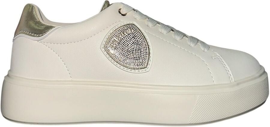 Blauer Leren sneakers Venus wit goud - Foto 3