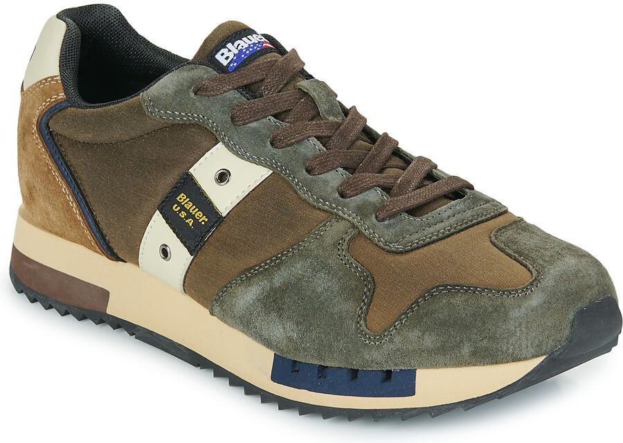 Blauer.USA Sneakers laag beige bruin donkerbruin donkergrijs