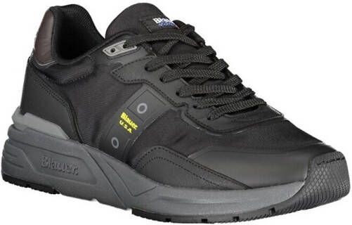 Blauer Zwarte Polyester Sneaker met Contrastdetails - Foto 4