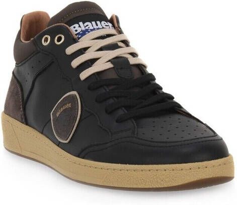 Blauer Zwarte Vetersneakers met Contrastdetails Black Heren - Foto 5
