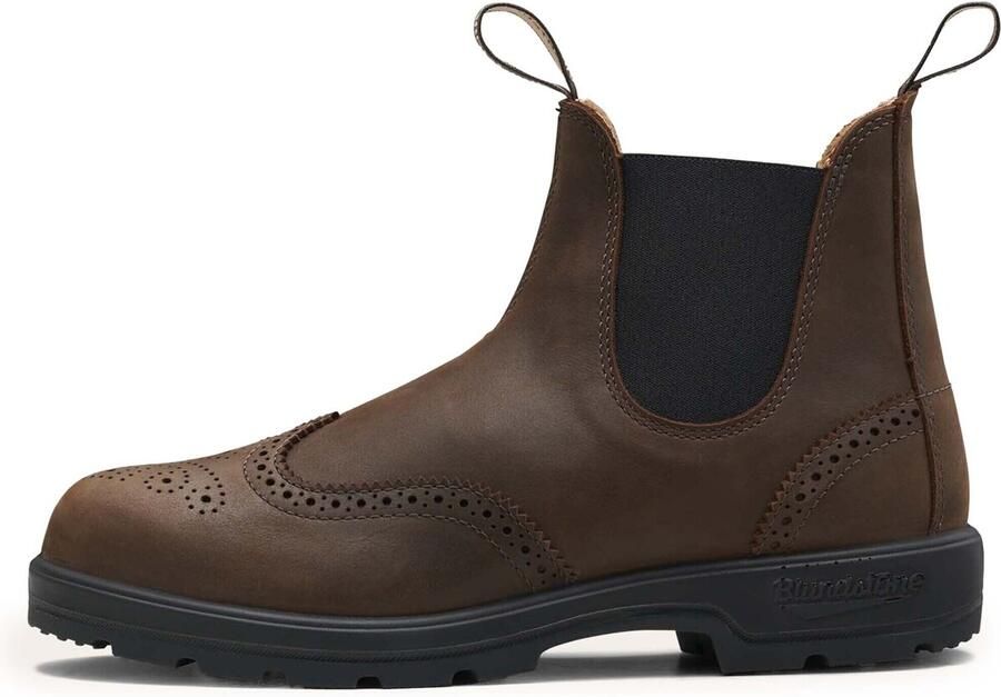 Blundstone Chelsea Boots #2444 Brogued Antique Brown Leather (Classics Series) Brown-9UK - Foto 2