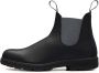 Blundstone Zwarte leren enkellaarsjes met marineblauwe elastieken aan de zijkant - Thumbnail 3