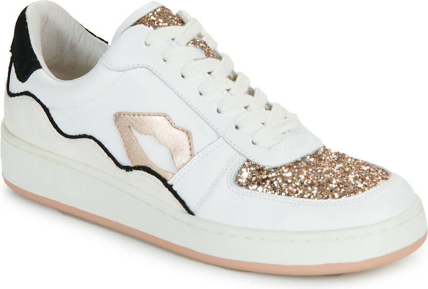 Bons baisers de Paname Lage Sneakers LOULOU BLANC ROSE GOLD GLITTER