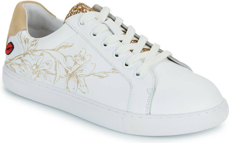 Bons baisers de Paname Lage Sneakers SIMONE GOLD FLOWERS