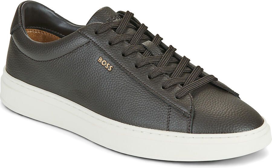 Boss Sneakers van rundleer met labeldetail model 'Kieran' - Foto 4
