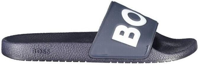 Hugo Boss heren BOSS slippers contrast logo blauw - Foto 7