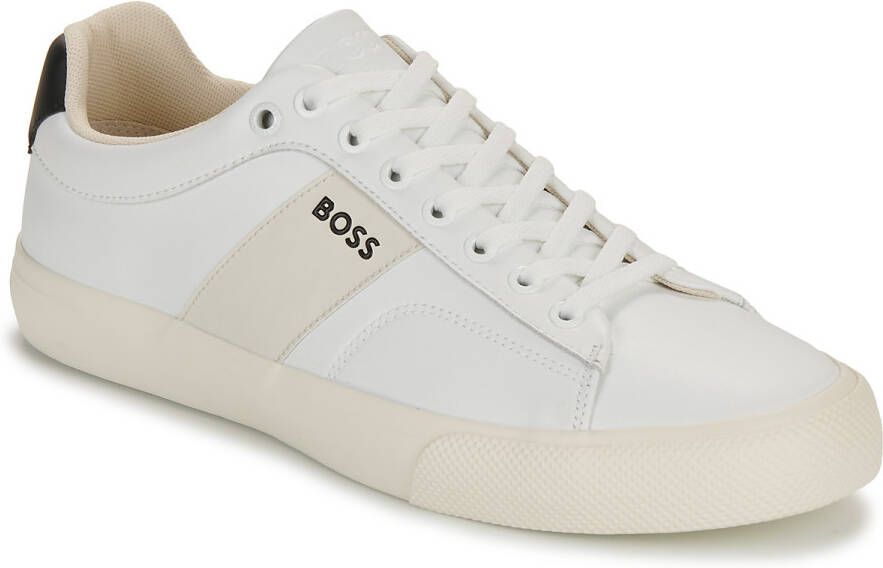 Boss Sneakers in wit met contrastgarnering model 'Adien'