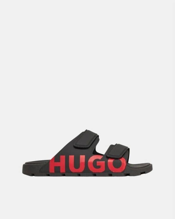 HUGO Slippers met labelprint model 'Evander'
