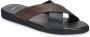 Hugo Zwarte Gekruiste Imitatie Leren Slider Sandalen - Thumbnail 2