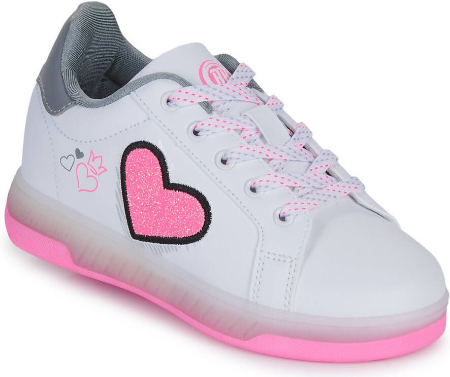 Breezy Rollers Kinder Sneakers met Wieltjes Wit Roze LED Schoenen met wieltjes Rolschoenen - Foto 2