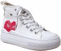 British Knights Kaya Flow Mid Dames Sneakers Hoog Wit Katoen Vrouwen Schoenen - Wit