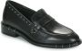 Bronx Stijlvolle zwarte loafer met zilveren studs Black Dames - Thumbnail 2