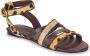 BRONX New skyler leren sandalen met panterprint bruin - Thumbnail 3