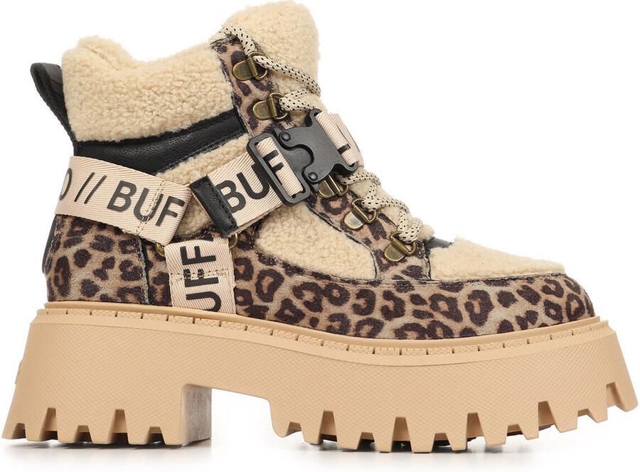Buffalo Enkellaarzen Aspen Com Mid Warm Suede Fur