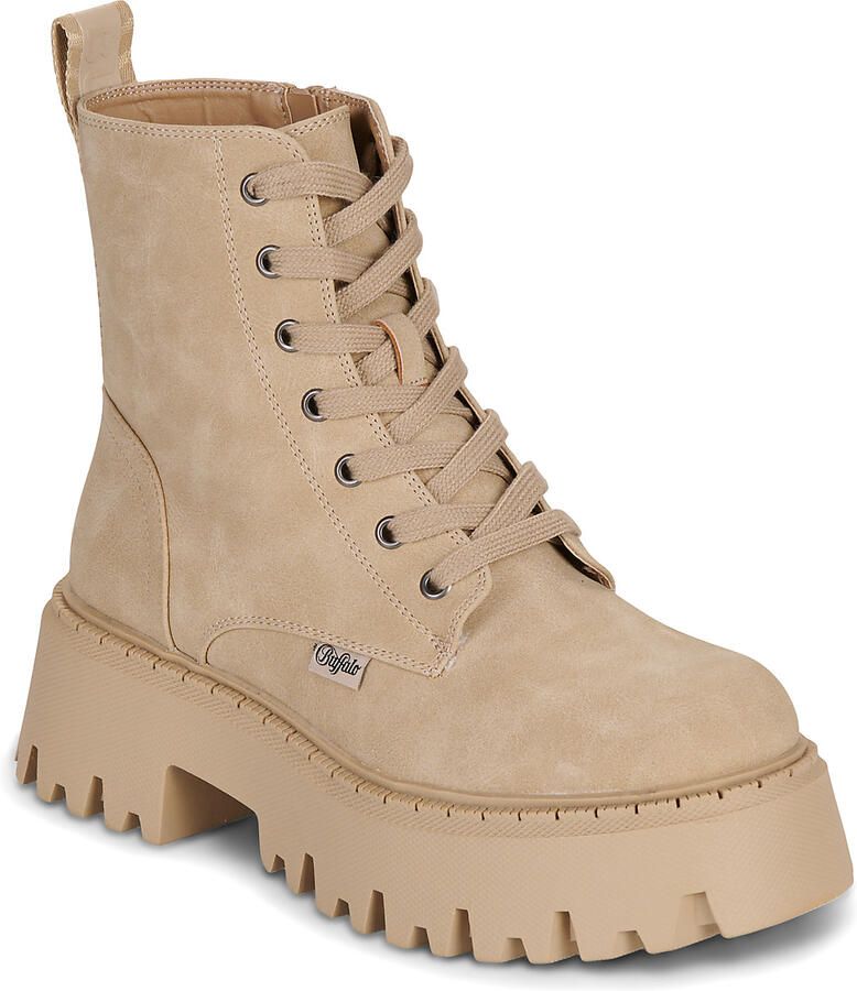 Buffalo dameslaarzen met veters Aspen Lace Up Mid beige - Foto 2