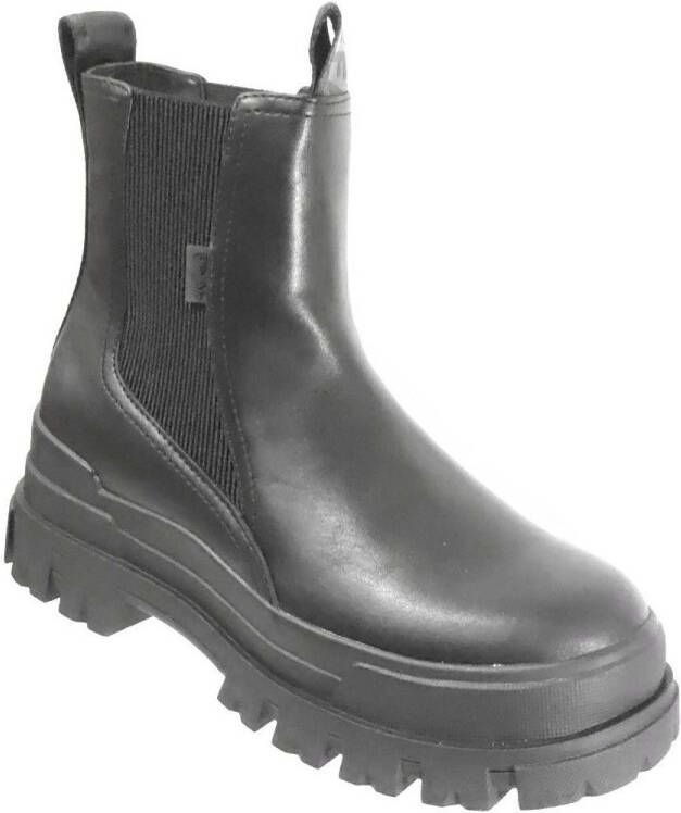 Buffalo Dameslaarzen van nappa Aspha Chelsea Mid Black Dames