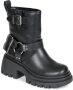 Buffalo Bikerboots BRAVR BIKER LO biker enkellaars plateaustiefelette blokhak met decoratieve gespen - Thumbnail 1