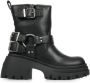 Buffalo Bikerboots BRAVR BIKER LO biker enkellaars plateaustiefelette blokhak met decoratieve gespen - Thumbnail 4