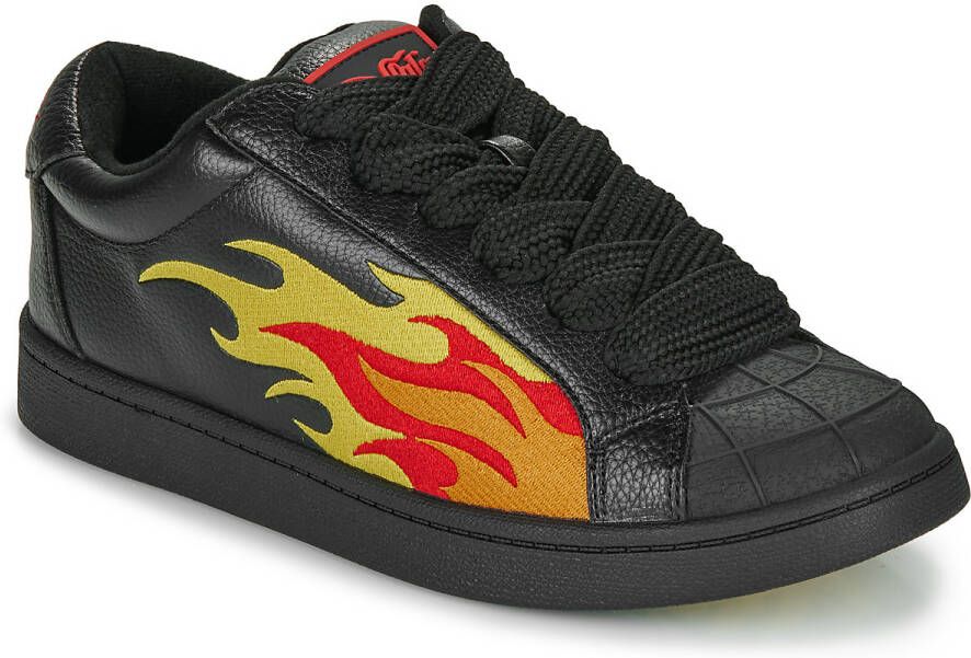 Buffalo Sneakers Liberty vrijetijdsschoen veterschoen lage schoen met trendy vlammenmotief