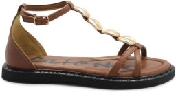 CAFè NOIR Sandaal ' FB4010 cuoio sandali donna cinturino borchie pelle tallone chiuso' bruin