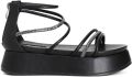 Café Noir Sandalen met sleehak C1XA5563 - Zwart