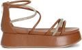 Café Noir Sandalen met sleehak C1XA5563 - Bruin