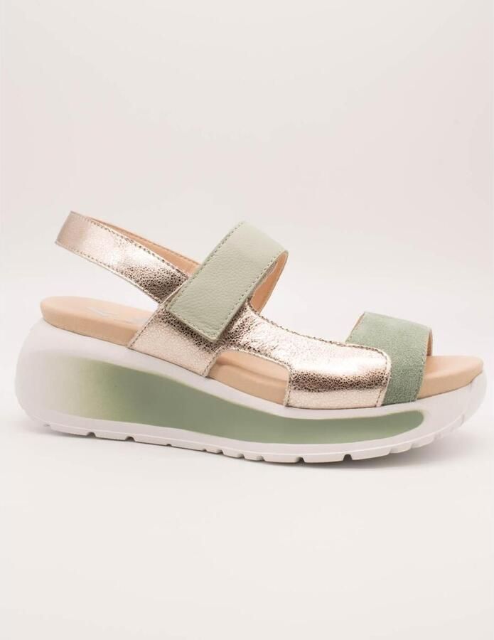 CallagHan Sandalen met sleehak 35204 Pesca Salvia