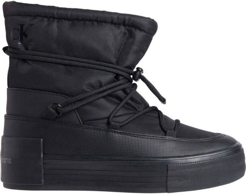 Calvin Klein Jeans Zwarte Flatform Sneeuw Enkellaarzen