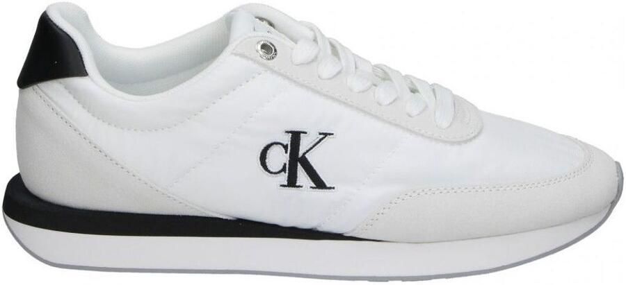 Calvin Klein Sneakers laag 'Essential Retro Mixed Texture' zwart wit