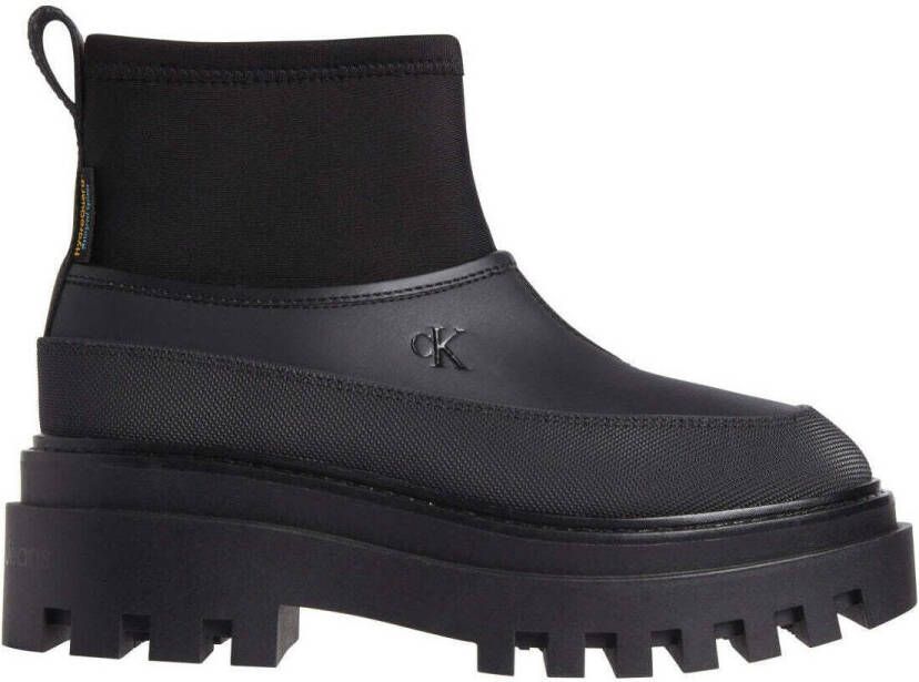 Calvin Klein Jeans Lage Flatform Zwarte Regenlaarzen