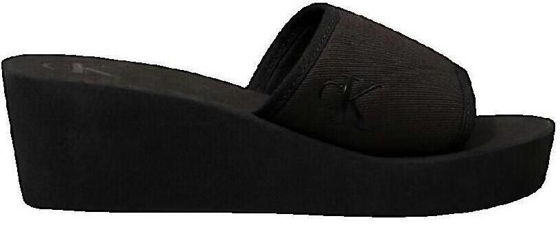 Calvin Klein Jeans Slippers Chaussures compensées Beach Wedge Slide noires