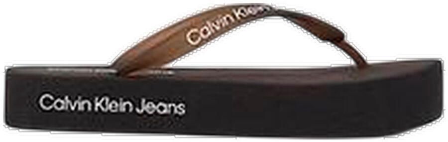 Calvin Klein Jeans Teenslippers Sandales Flatform Logo semelle en TPU