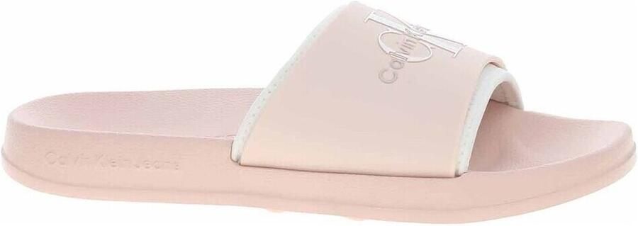 Calvin Klein Jeans Peach Blush White Monogram Slippers Beige Dames - Foto 2