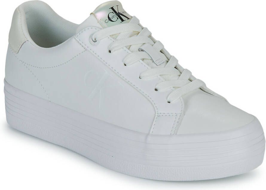 Calvin Klein Platte schoenen met verantwoorde lederproductie White Dames
