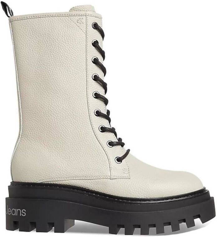 Calvin Klein Mid Laceup Platformlaarzen Beige Dames - Foto 2