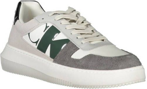 Calvin Klein Witte Heren Sneakers met Groen-Zwarte Details - Foto 2