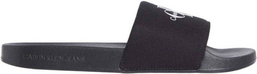 Calvin Klein Badslippers SLIDE MONOGRAM zomerschoen slippers badschoens strandschoen met logo-opschrift