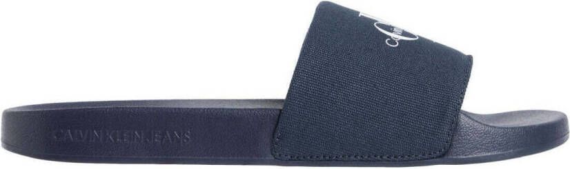 Calvin Klein Badslippers SLIDE MONOGRAM zomerschoen slippers badschoens strandschoen met logo-opschrift
