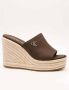 Calvin Klein Sleehakmuiltjes WEDGE ROPE SLIDE MG zomerschoen plateausool vakantie-schoen met bamboe-decoratie - Thumbnail 1