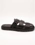 Calvin Klein Jeans Leren slippers met labeldetail - Thumbnail 1