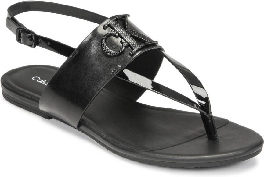 Calvin Klein Sandalen Flat Sandal Toepost Hw in zwart