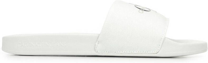 Calvin Klein Badslippers SLIDE MONOGRAM zomerschoen slippers badschoens strandschoen met logo-opschrift