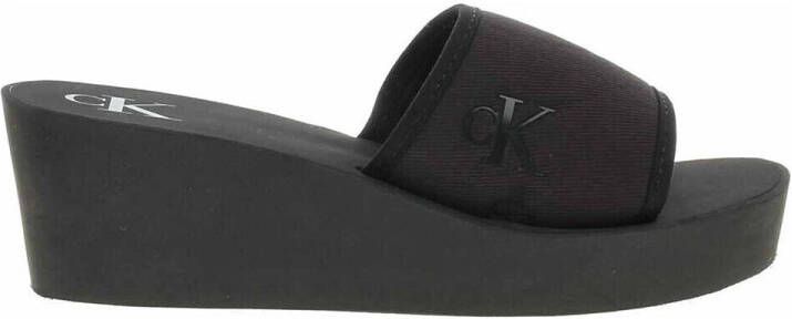 Calvin Klein Badslippers BEACH WEDGE SLIDE CANVAS